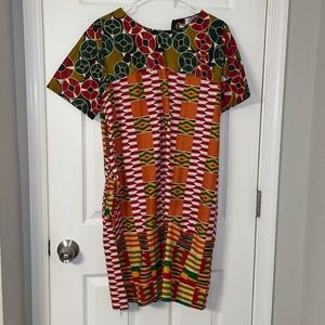 African multi-print dress. Never worn.